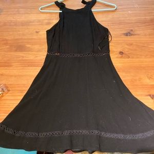 Blue rain black dress